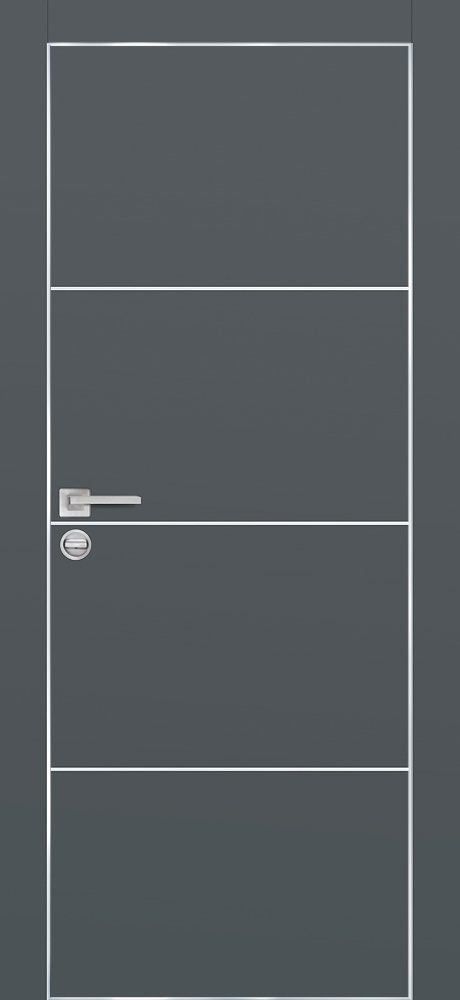 Фото Межкомнатная дверь PX-2  AL кромка с 4-х ст. Графит матовый